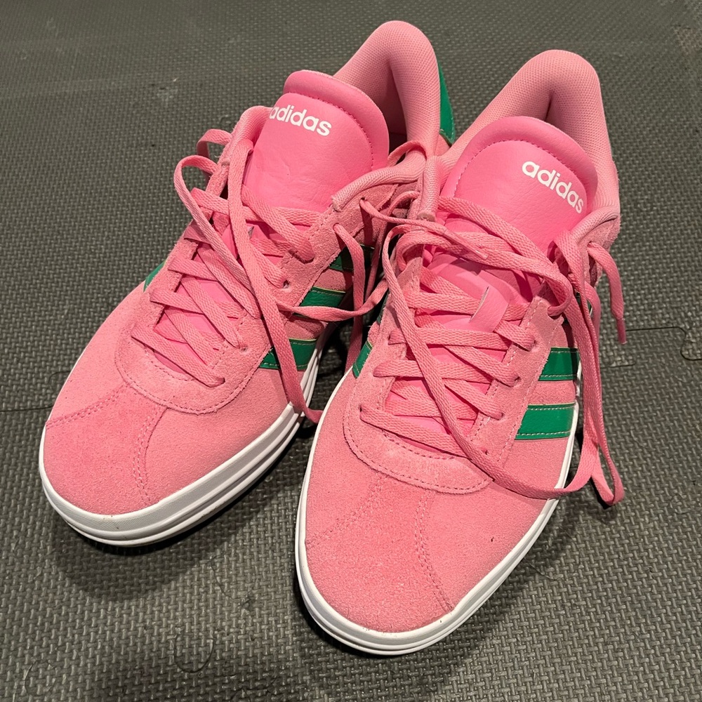Adidas Pink and Green Casual Sneakers